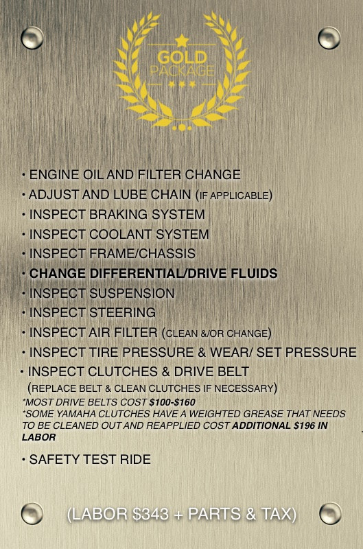 ATV Service Specials Gold