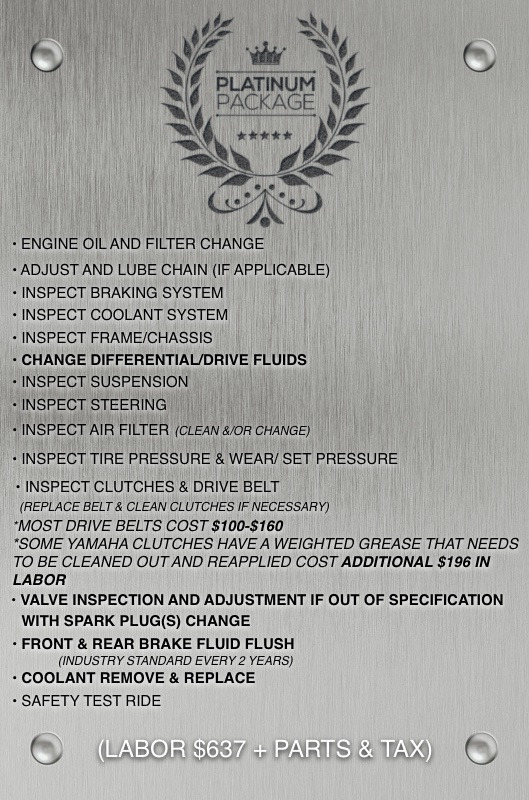 ATV Service Specials Platinum