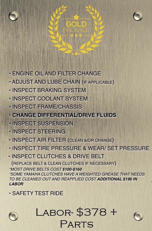 ATV Service Packages Gold