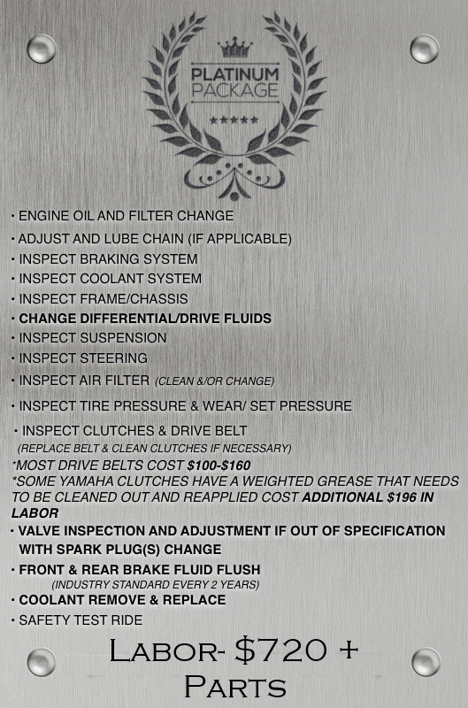 ATV Service Packages Platinum