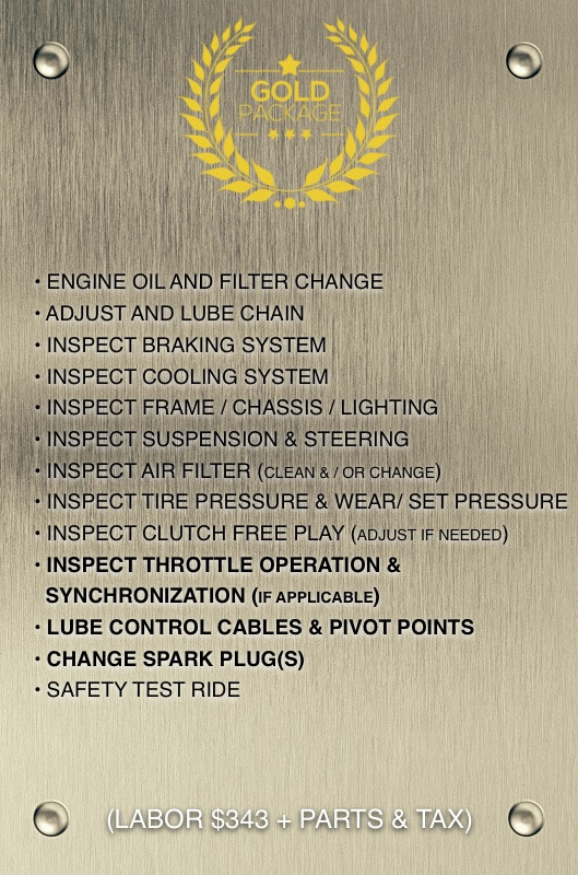 Motorcycle Service Packages Gold