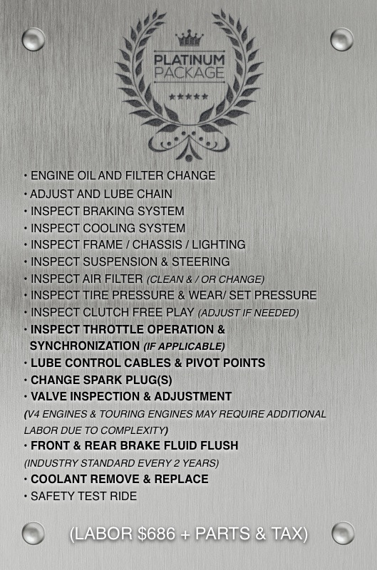 Motorcycle Service Packages Platinum