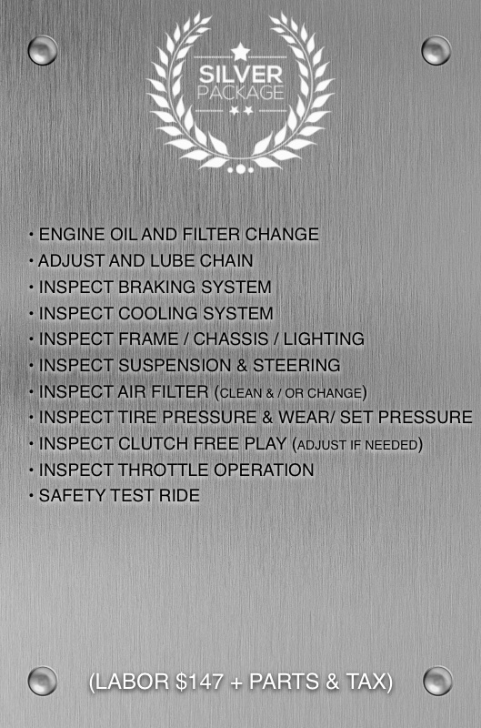 Motorcycle Service Packages Silver