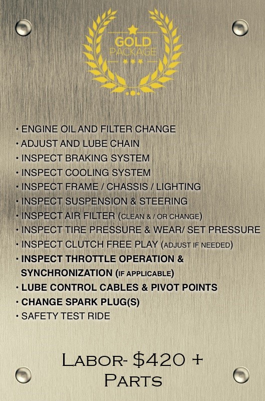 Motorcycle Service Packages Gold